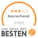 werkenntdenBESTEN Siegel mit der Bewertung Ausreichend